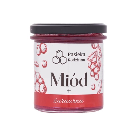 Miód z żurawiną 410 g Pasieka Rodzinna